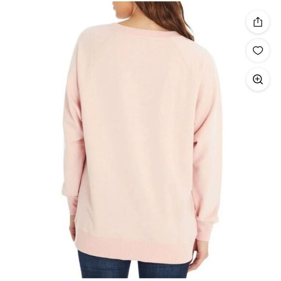 WILDFOX Sweatshirt Women's Small Pink Coffee And Sunshine Graphic Statement - Picture 2 of 14